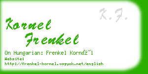 kornel frenkel business card